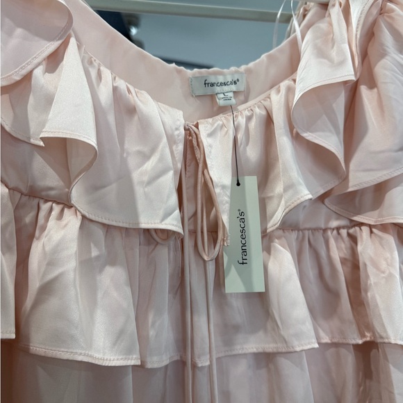 Francesca's Collections Light Pink Ruffle Blouse - Picture 3 of 3